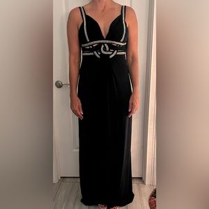Guess Navy Blue Floor Length Beaded Evening Gown Size 2